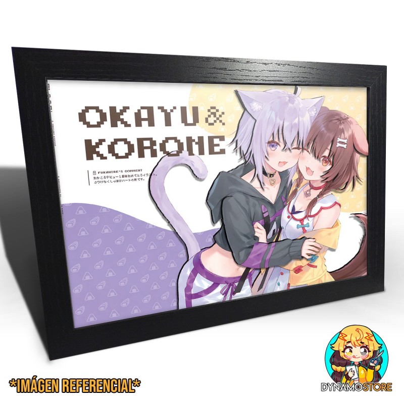 Hololive Korone & Okayu - Cuadro 3D