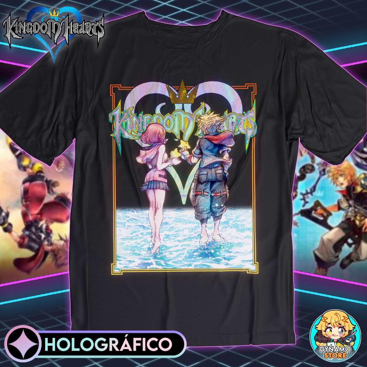 Sora y Kairi - Kingdom Hearts - Polera Holográfica