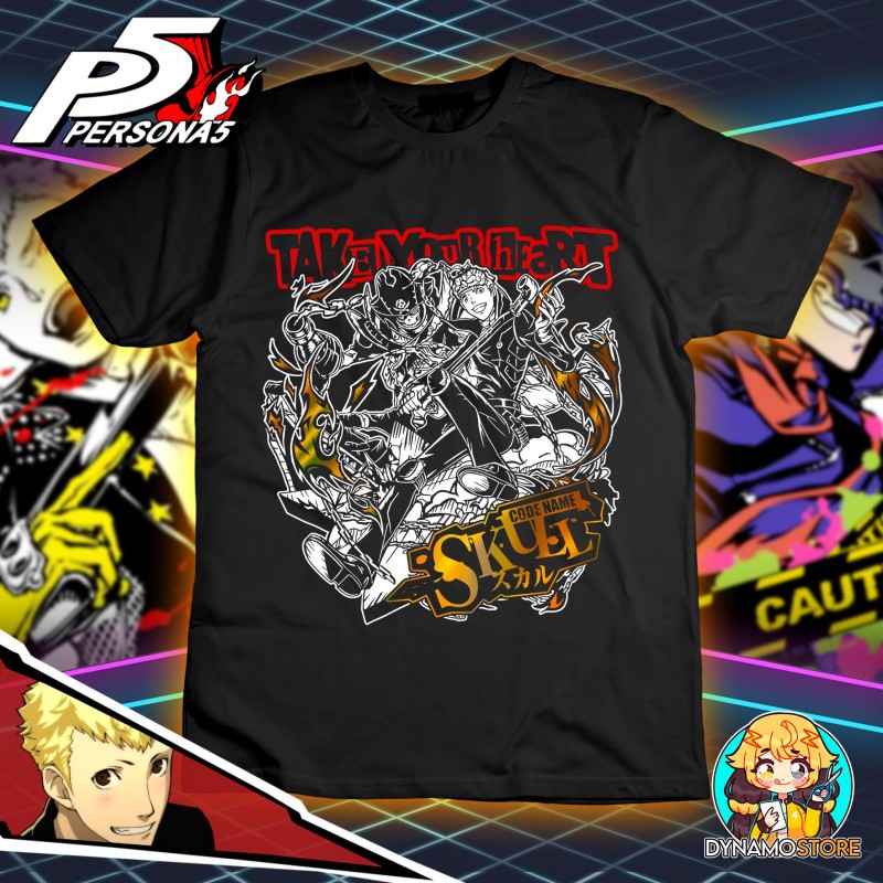 Skull - Persona 5 - Polera Holográfica - Liquidación