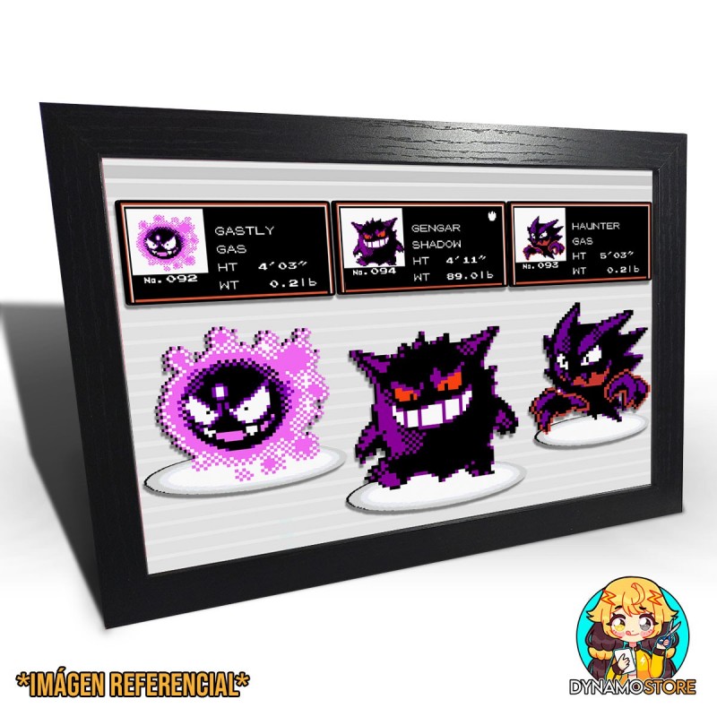 Pokemon Fire Red / Leaf Green Evolution Line Gengar - Cuadro 3D