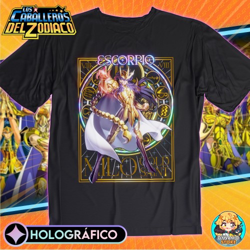 Milo de Escorpio - Los Caballeros del Zodiaco - Polera Holográfica