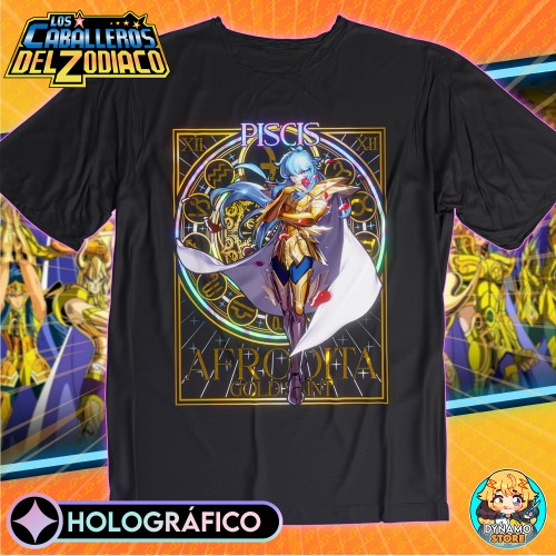 Afrodita de Piscis - Los Caballeros del Zodiaco - Polera Holográfica