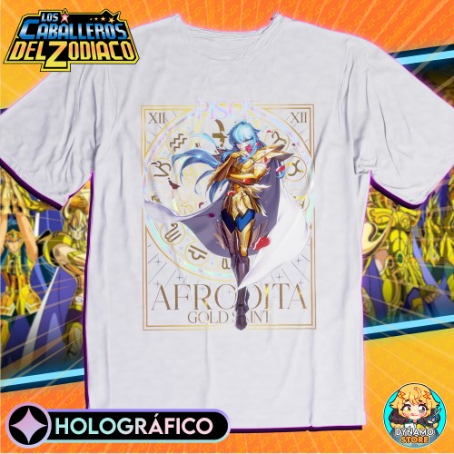 Afrodita de Piscis - Los Caballeros del Zodiaco - Polera Holográfica