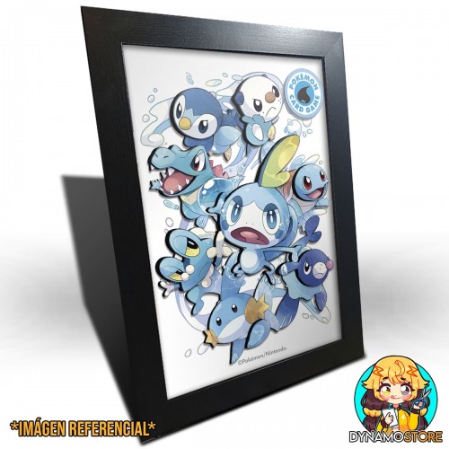 Pokemon Water Starters - Cuadro 3D