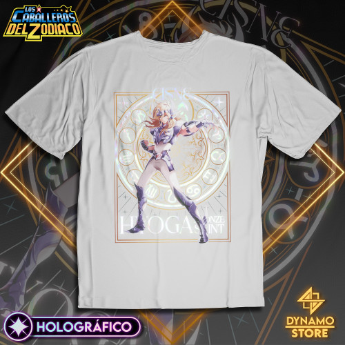 Hyoga de Cisne - Los Caballeros del Zodiaco - Polera Holográfica