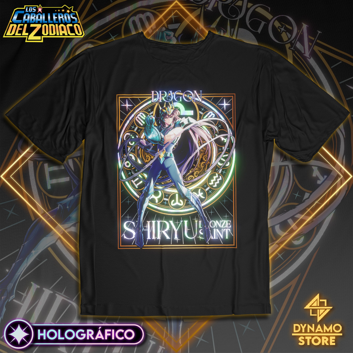 Shiryu de Dragon - Los Caballeros del Zodiaco - Polera Holográfica