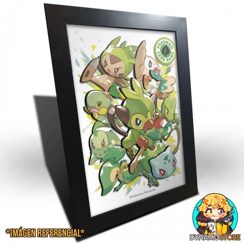 Pokemon Grass Starters - Cuadro 3D