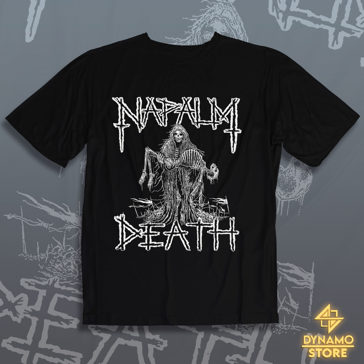 Maglietta Uomo Lightnin Napalm Death – Nero, Taglia S – Cotone, Serigrafia Professionale, Vestibilità Normale