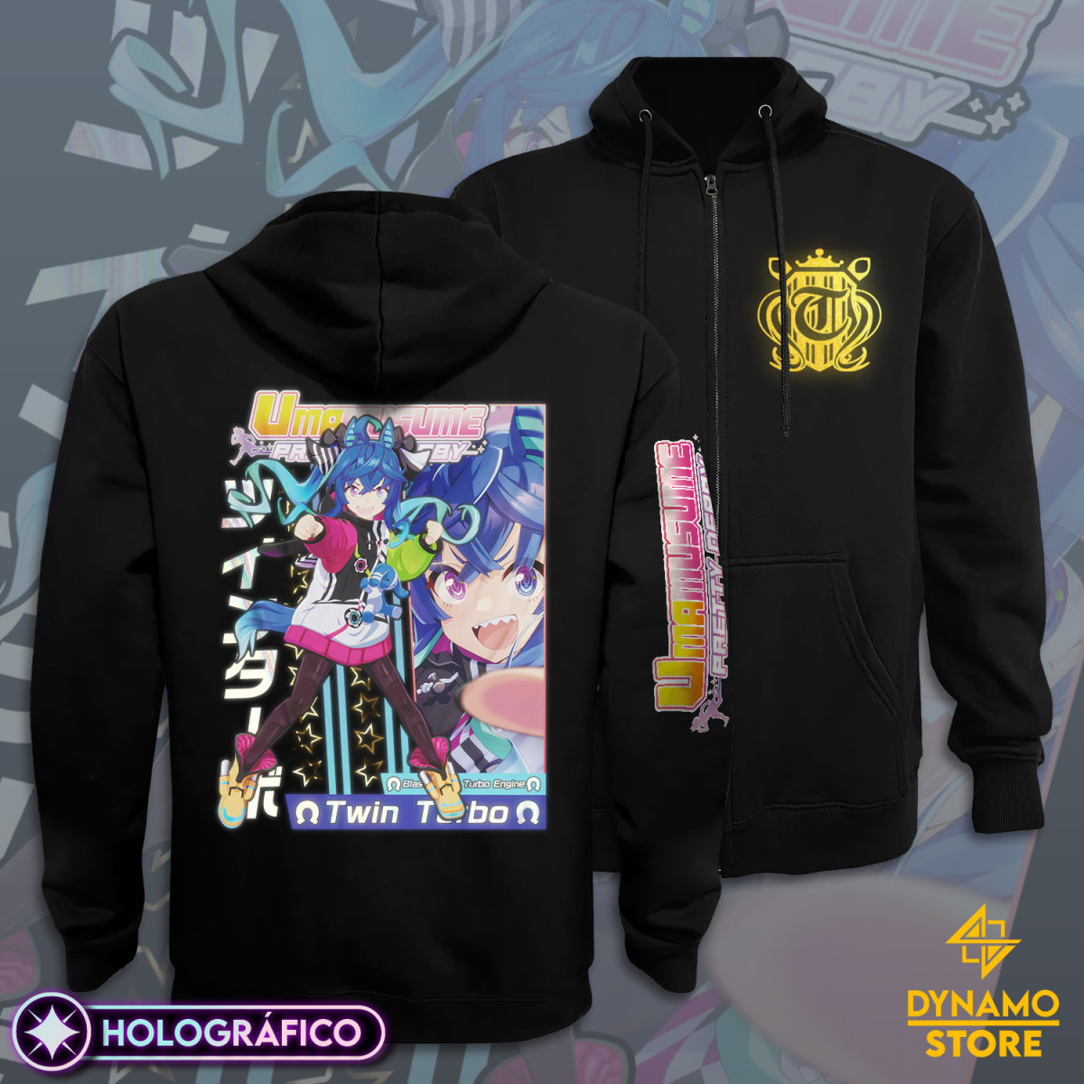 Twin Turbo - Umamusume Pretty Derby - Poleron Holográfica