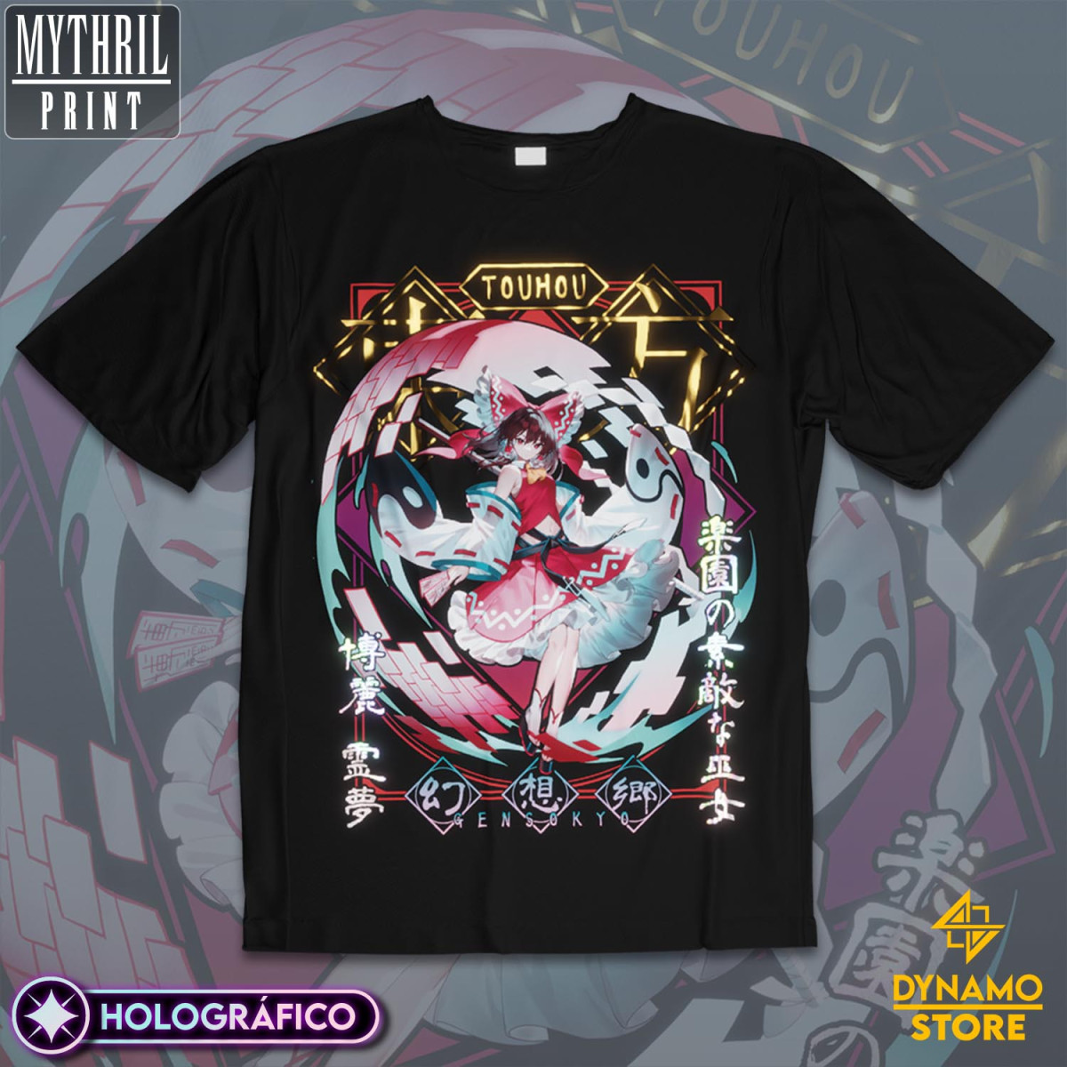 Reimu  Hakurei - Touhou - Polera Holográfica - MYTHRIL PRINT