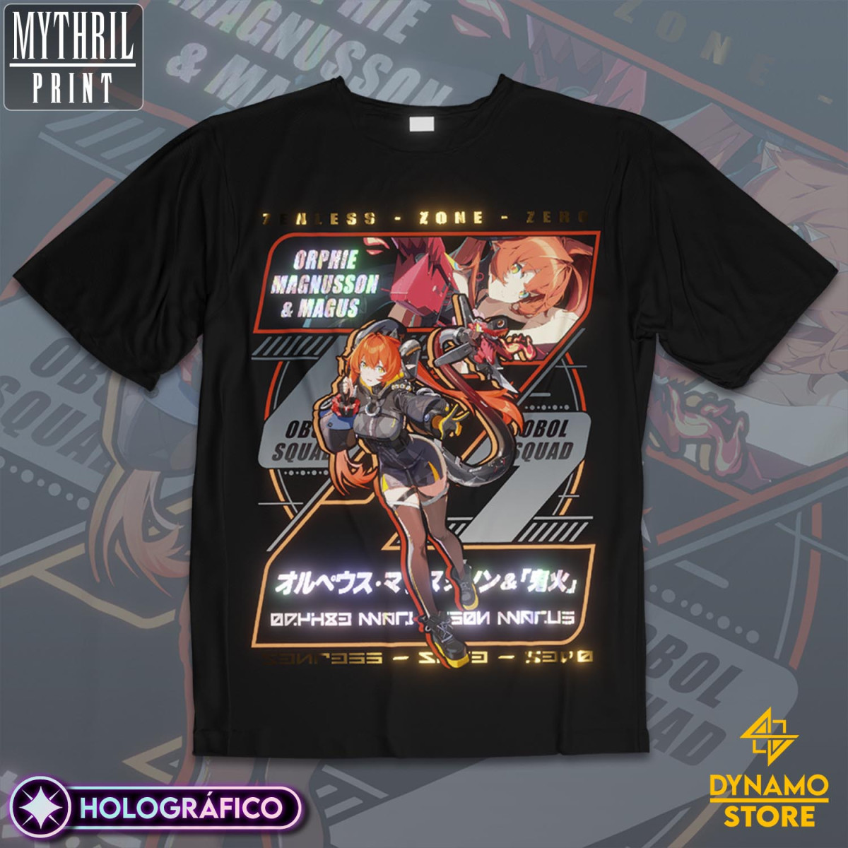 Orphie Magnusson  & Magus  - Zenless Zone Zero - Polera Holográfica - MYTHRIL PRINT