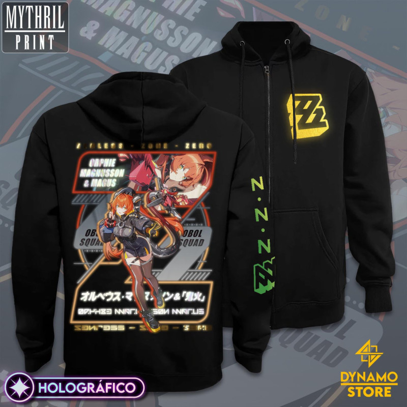 Orphie Magnusson  & Magus  - Zenless Zone Zero - Poleron Holográfica - MYTHRIL PRINT