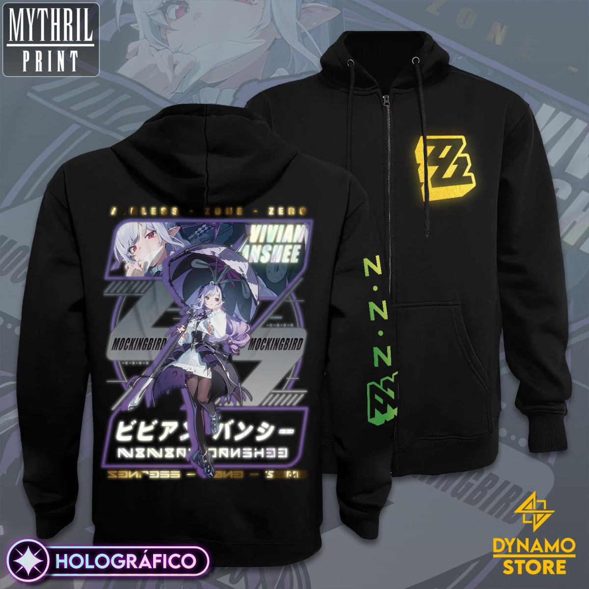 Vivian Banshee  - Zenless Zone Zero - Poleron Holográfica - MYTHRIL PRINT