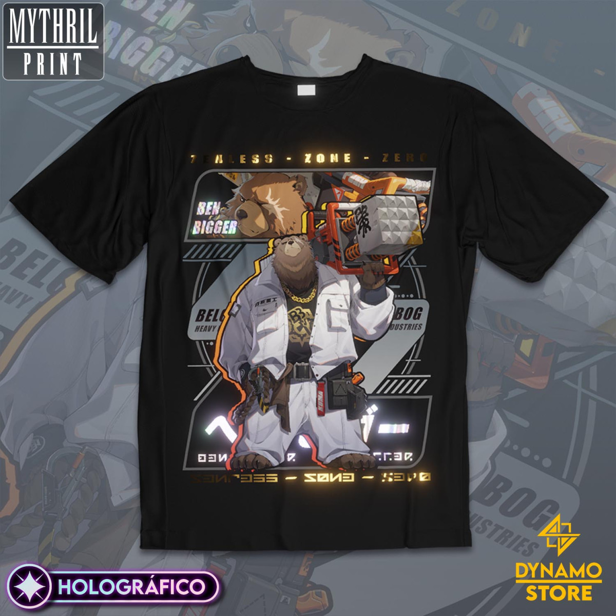 Ben Bigger  - Zenless Zone Zero - Polera Holográfica - MYTHRIL PRINT