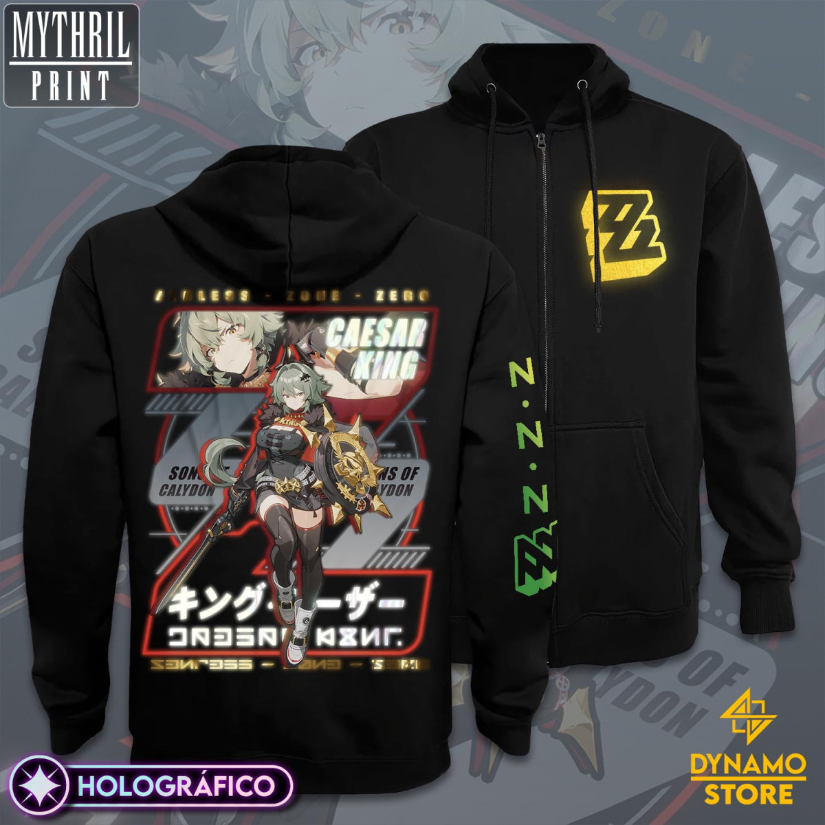 Caesar King - Zenless Zone Zero - Poleron Holográfica - MYTHRIL PRINT