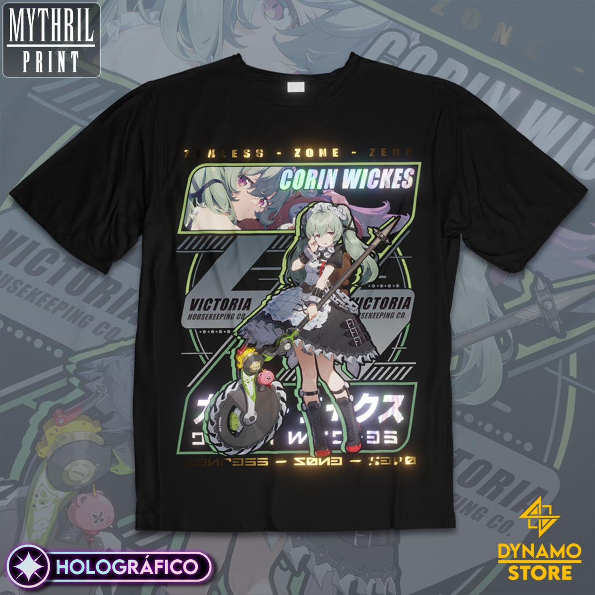 Corin Wickes  - Zenless Zone Zero - Polera Holográfica - MYTHRIL PRINT