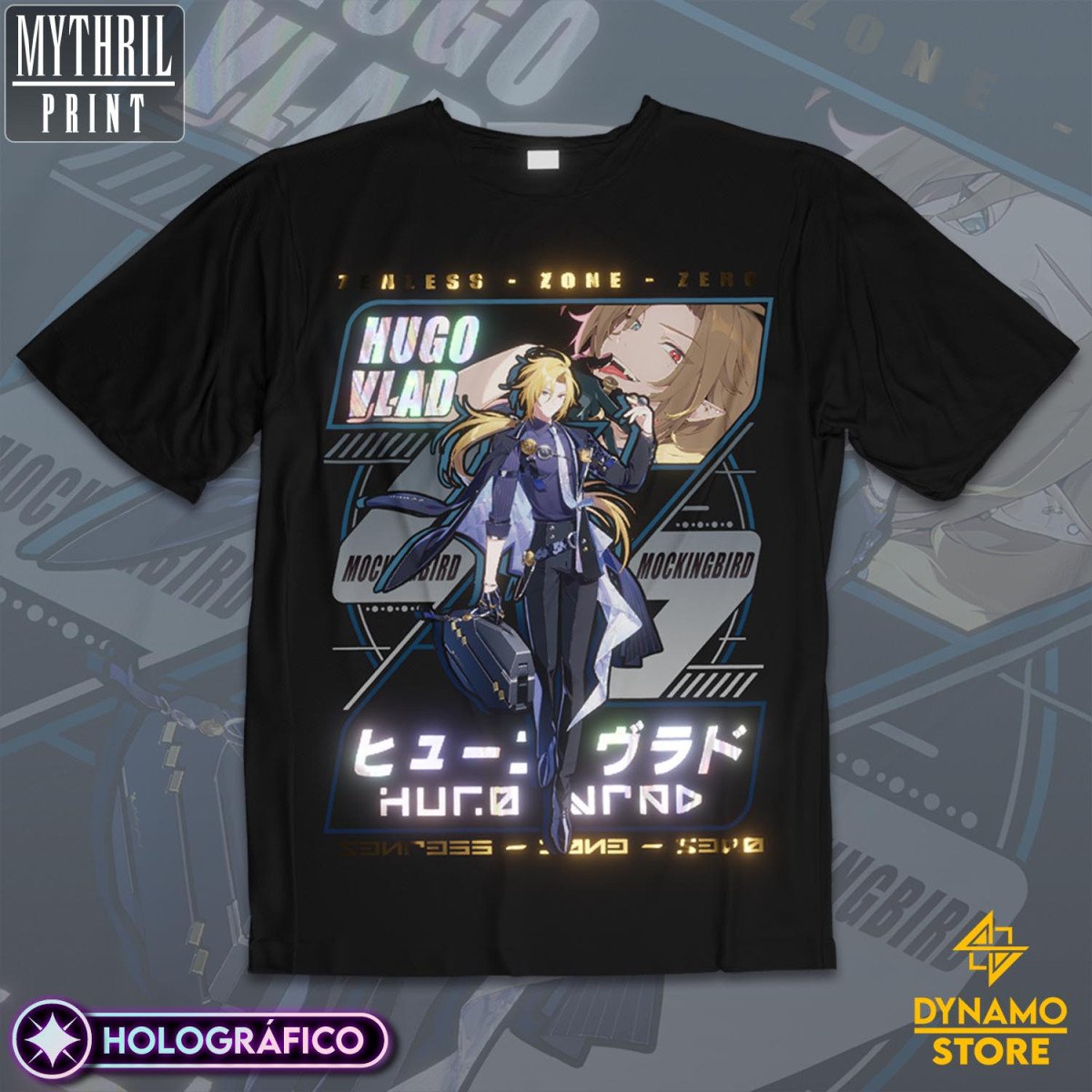 Hugo Vlad  - Zenless Zone Zero - Polera Holográfica - MYTHRIL PRINT