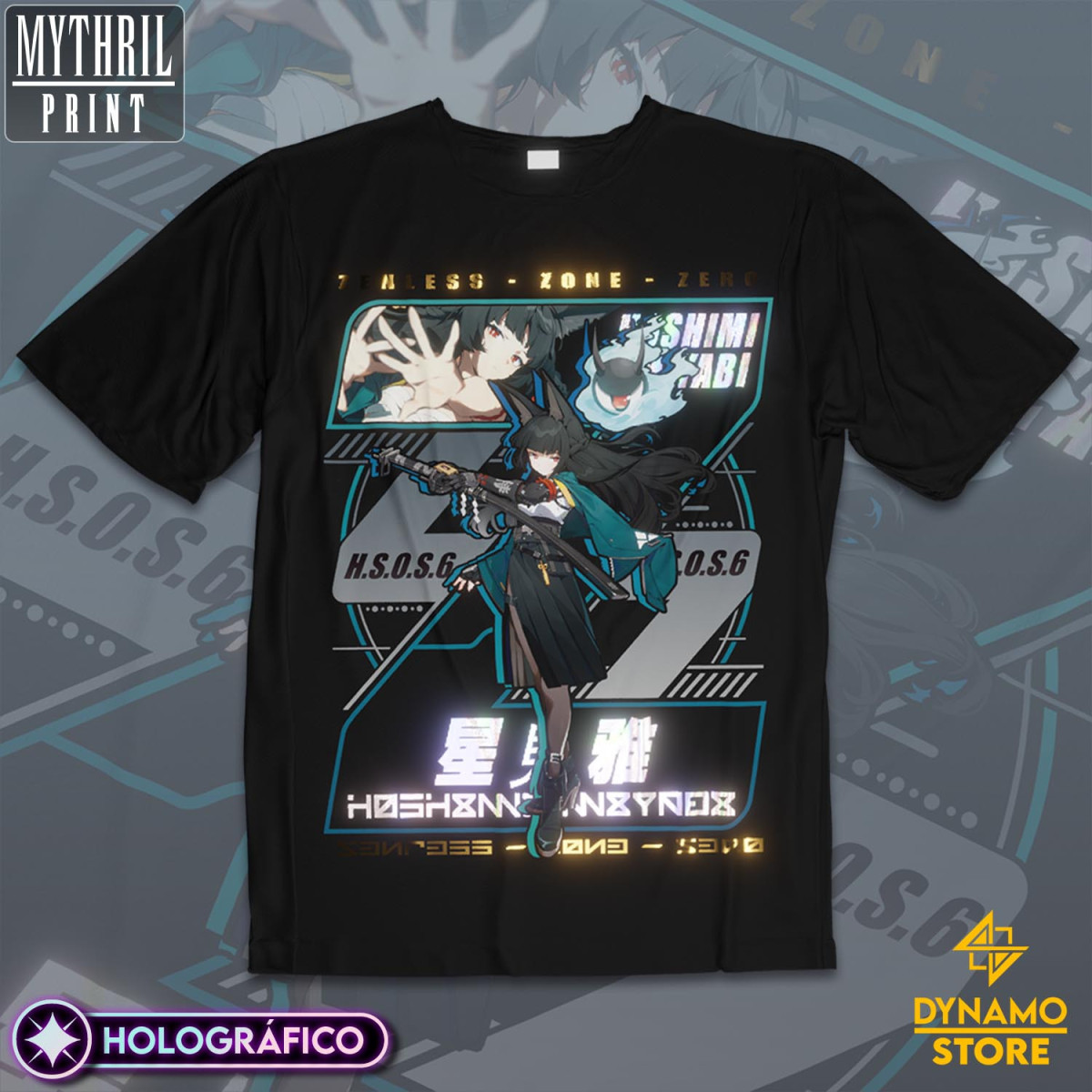 Hoshimi Miyabi - Zenless Zone Zero - Polera Holográfica - MYTHRIL PRINT