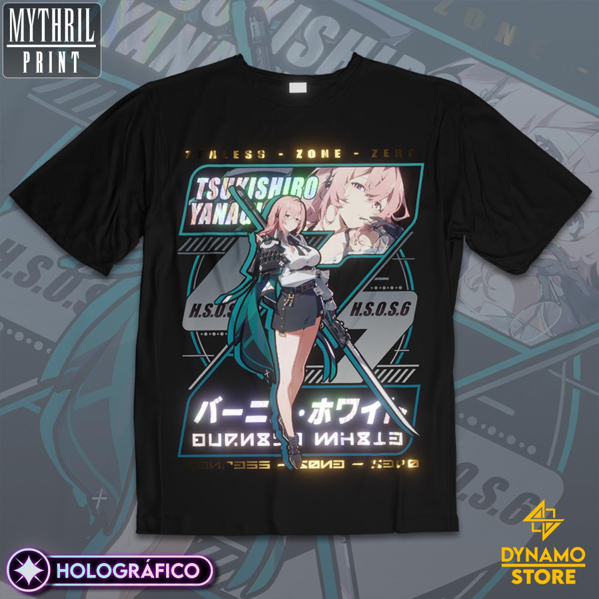 Tsukishiro Yanagi - Zenless Zone Zero - Polera Holográfica - MYTHRIL PRINT