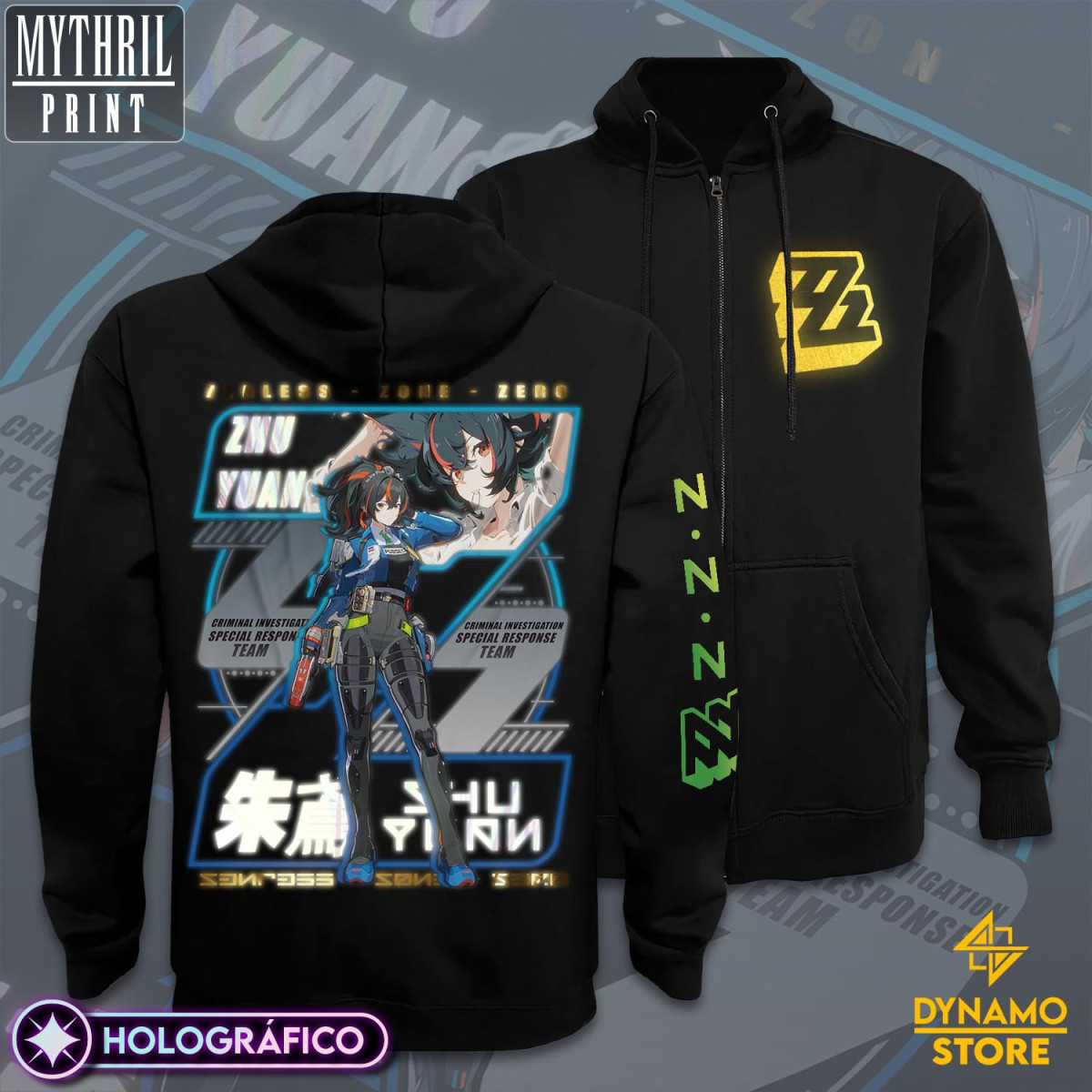 Zhu Yuan - Zenless Zone Zero - Poleron Holográfica - MYTHRIL PRINT