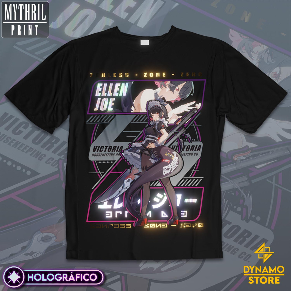 Ellen Joe - Zenless Zone Zero - Polera Holográfica - MYTHRIL PRINT