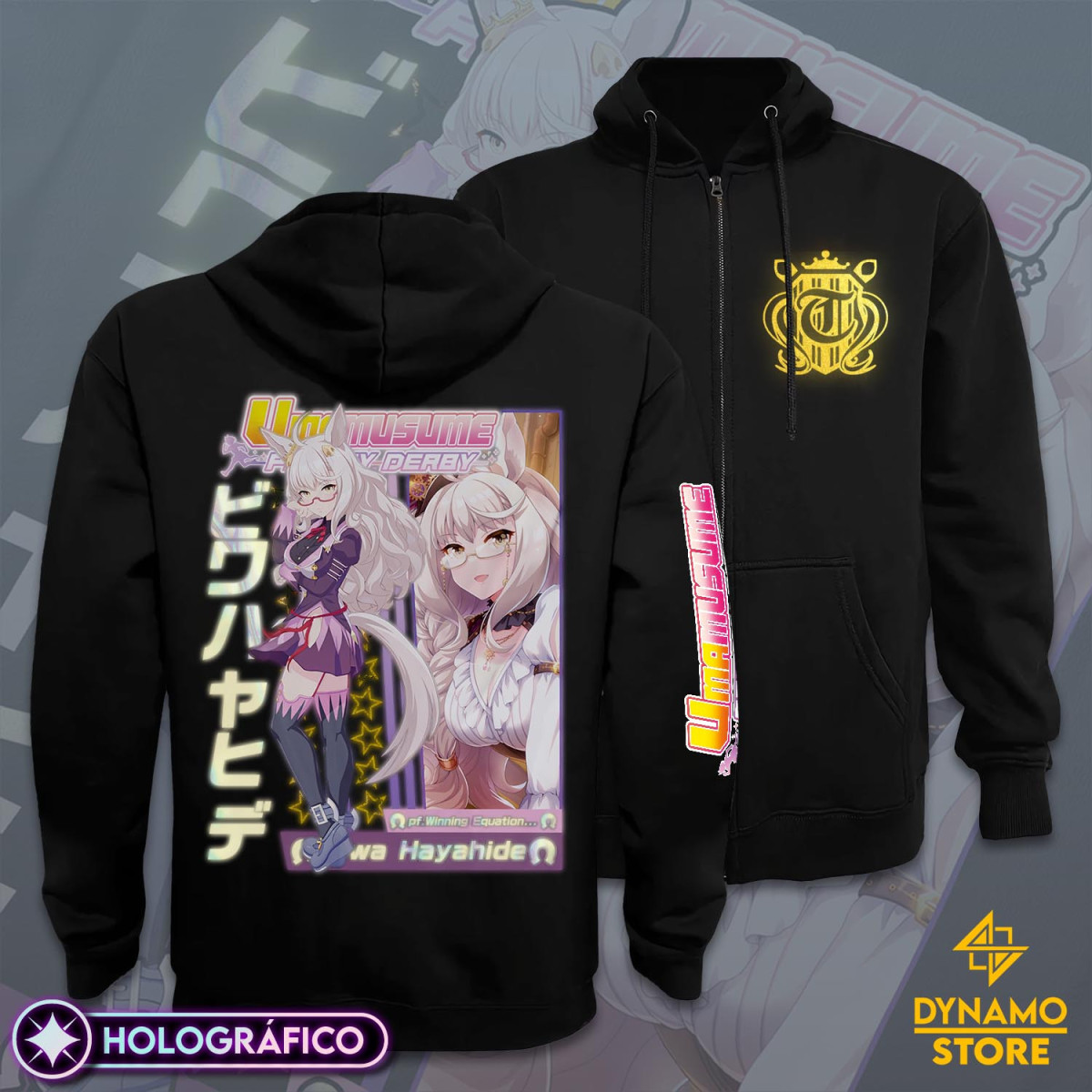 Biwa Hayahide - Umamusume - Poleron Holográfica